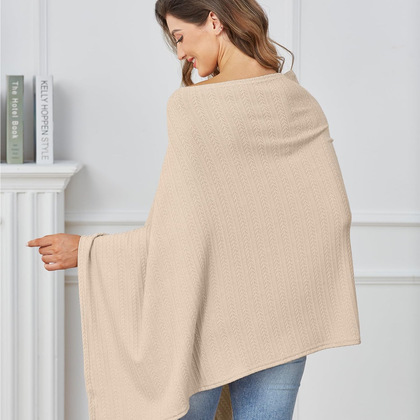 Nursing Cover For Baby Breastfeeding, Knit Breastfeeding Cover, Warm Cozy Swaddle, Breathable And Soft, Wide Neck With Stretch F