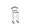 Proman Product Vl17028 With Wooden Hanger, Tray & Trouser Bar Valet Stand, Black