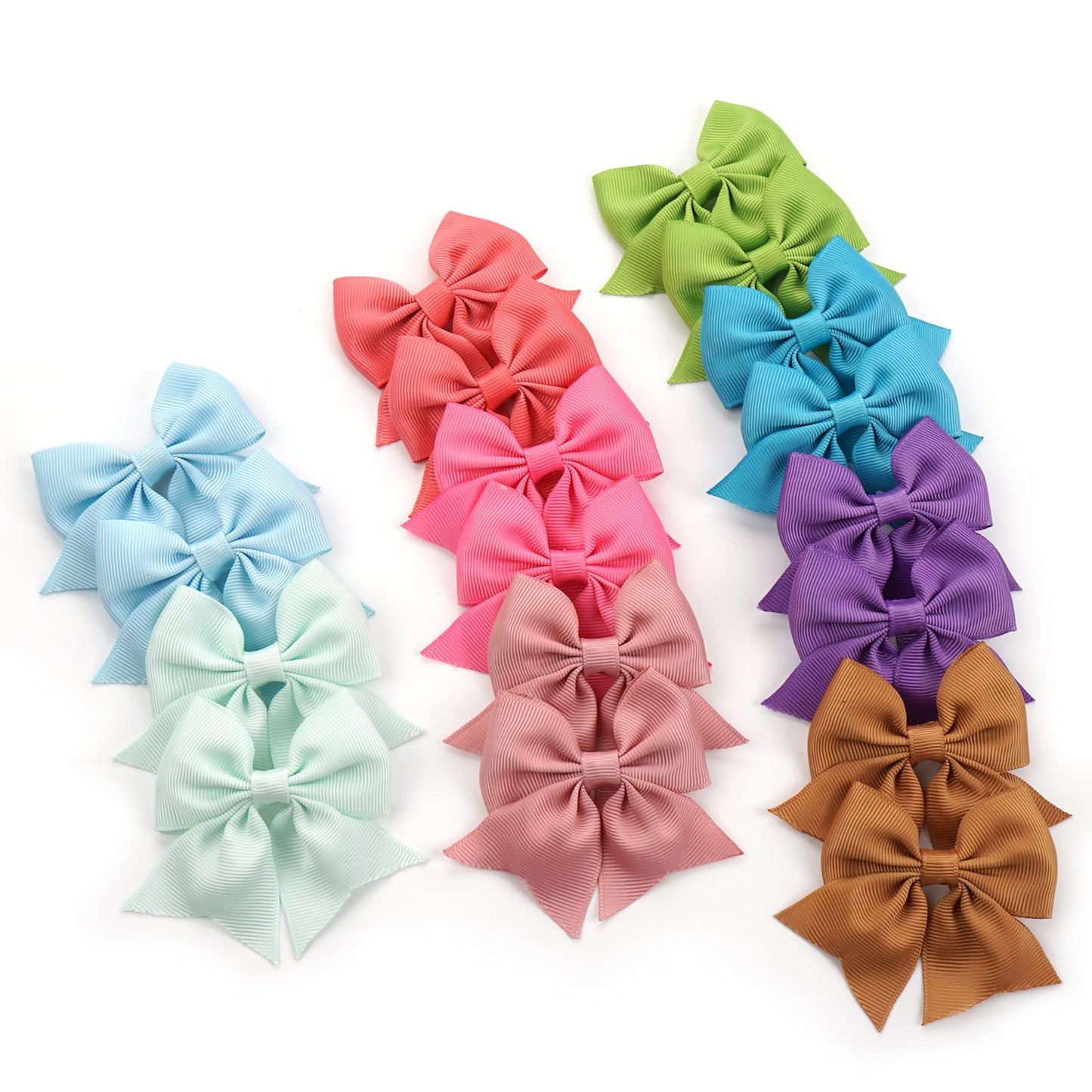 C Llot 40Pcs 2.75 Inch Hair Bows For Girls Grosgrain Ribbon Toddler Hair Bows Alligator Clips For Baby Girls Kids Teens Back To