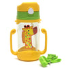 Koochie-Koo Plastic One Touch Open Cute Giraffe Printed Handy Transparent Sippy Cup Bottle, Water Bottles For Toddler Boys & Gir