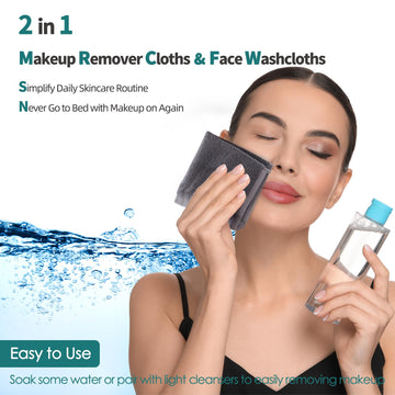 Wash Cloths 6 Pack, Reusable Makeup Remover Towel, 13X13 Inch Large Washcloths For Face And Body, Super Soft And Skin Friendly F