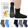 Smidlrg Toddler Grip Crew Socks With Grippers Boys Girls Kids 1-3/3-5/5-7T 6 Pairs