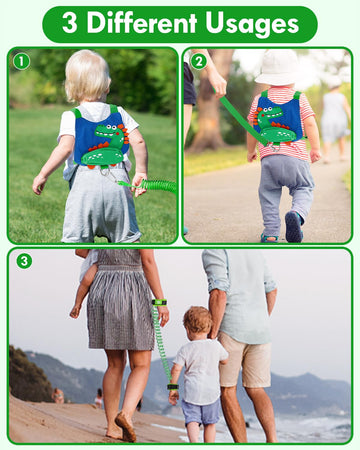 Lehoo Castle Toddler Leash For Boys, 4-In-1 Toddler Harness With Leash With Anti Lost Wrist Link For Kids, Baby Leash For Walkin