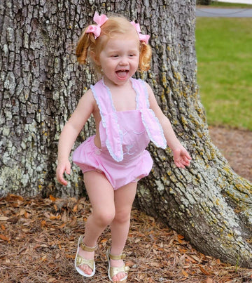 Wee Ones Girls' Grosgrain Hair Bow With Contrasting Moonstitch Edge And Wrap On A Weestay Hair Clip, Small, Hot Pink With White