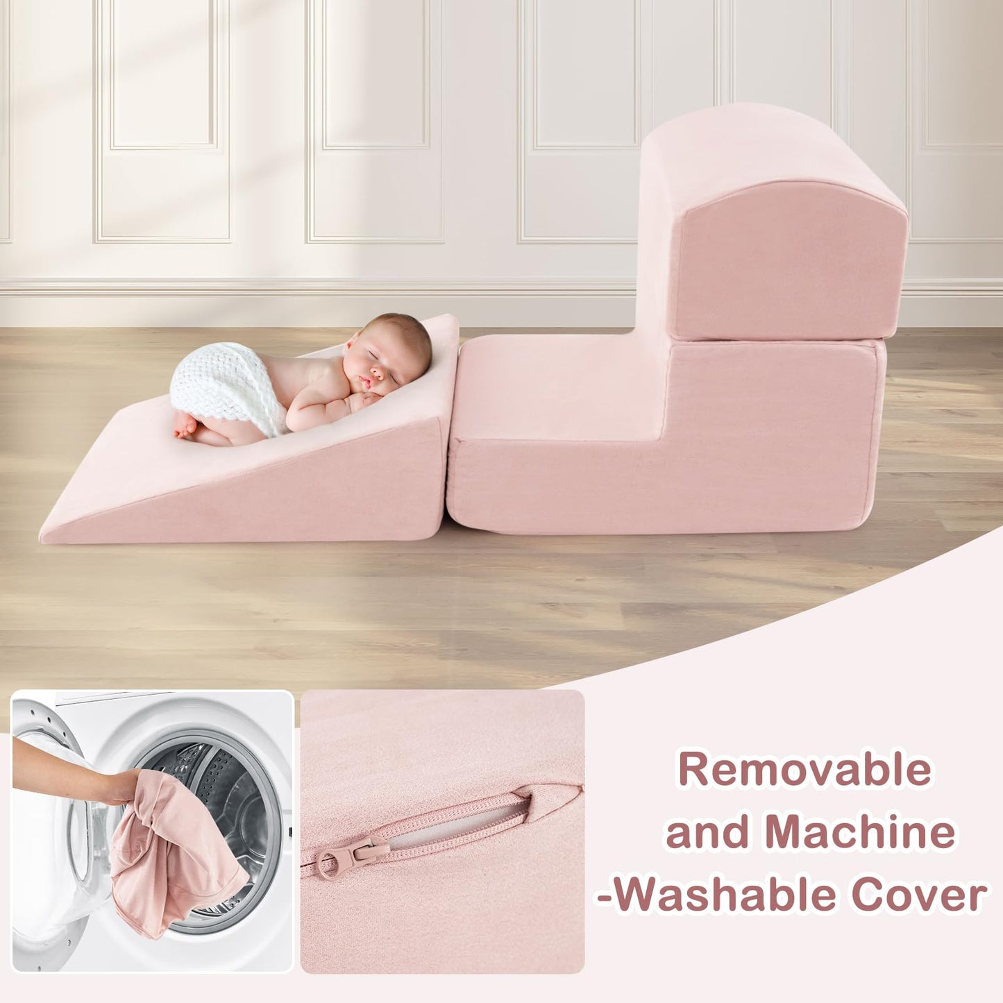 Infans Climbing Toys For Toddlers, Foam Climbing Blocks And Ball Pit For Baby, 5Pc Kids Climb And Crawl Block Activity Structure