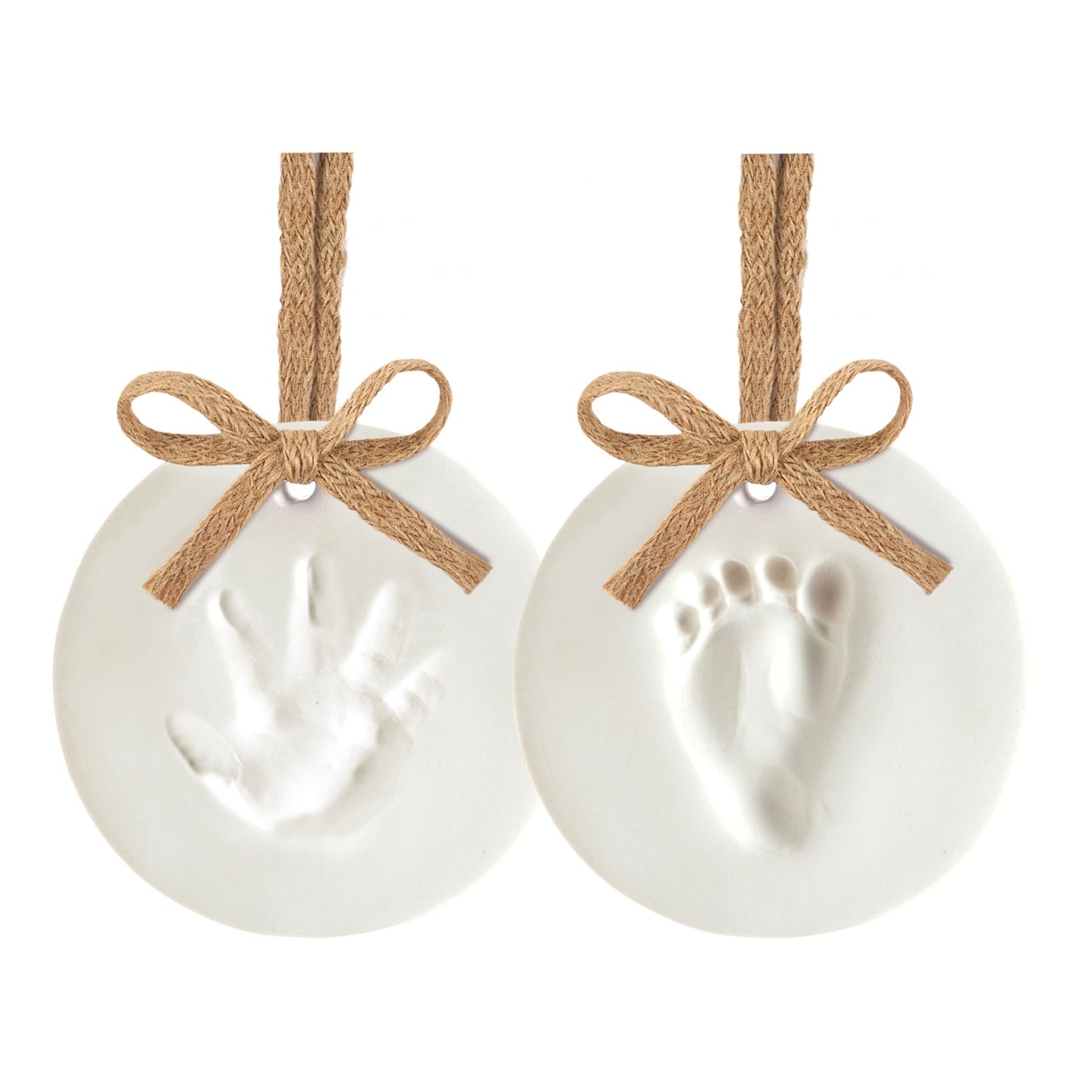 Kate & Milo Babys Print Ornament, Burlap 2 Pack, DIY Clay Keepsake, Gift for New and Expecting Parents, Baby Handprint or Footp