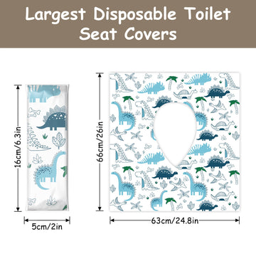 Deeki Toilet Seat Covers Disposable, 60 Pcs Xl Waterproof For Kids Adults, No-Slip Clean Safety Covers For Toddler Potty Trainin