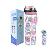 Huin Cute Water Bottle For Girls Women, Water Bottle With Straw For School Kids, Bpa Free Reusable & Spill Proof & Wide Mouth, 2