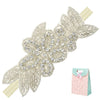 Elesa Miracle Little Baby Girl Rhinestone Flower Headband, Baby Hair Accessories In Gift Bag (1Pc- Beige Headband)