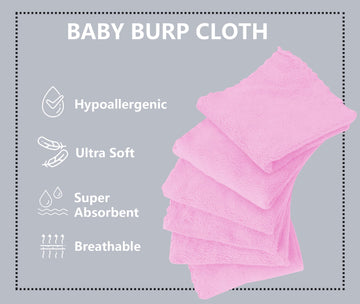 Spotted Play 8 Pack Burp Cloths For Baby - 20' By 10' Ultra Absorbent Burping Cloth, Newborn Towel - Milk Spit Up Rags - Burpy