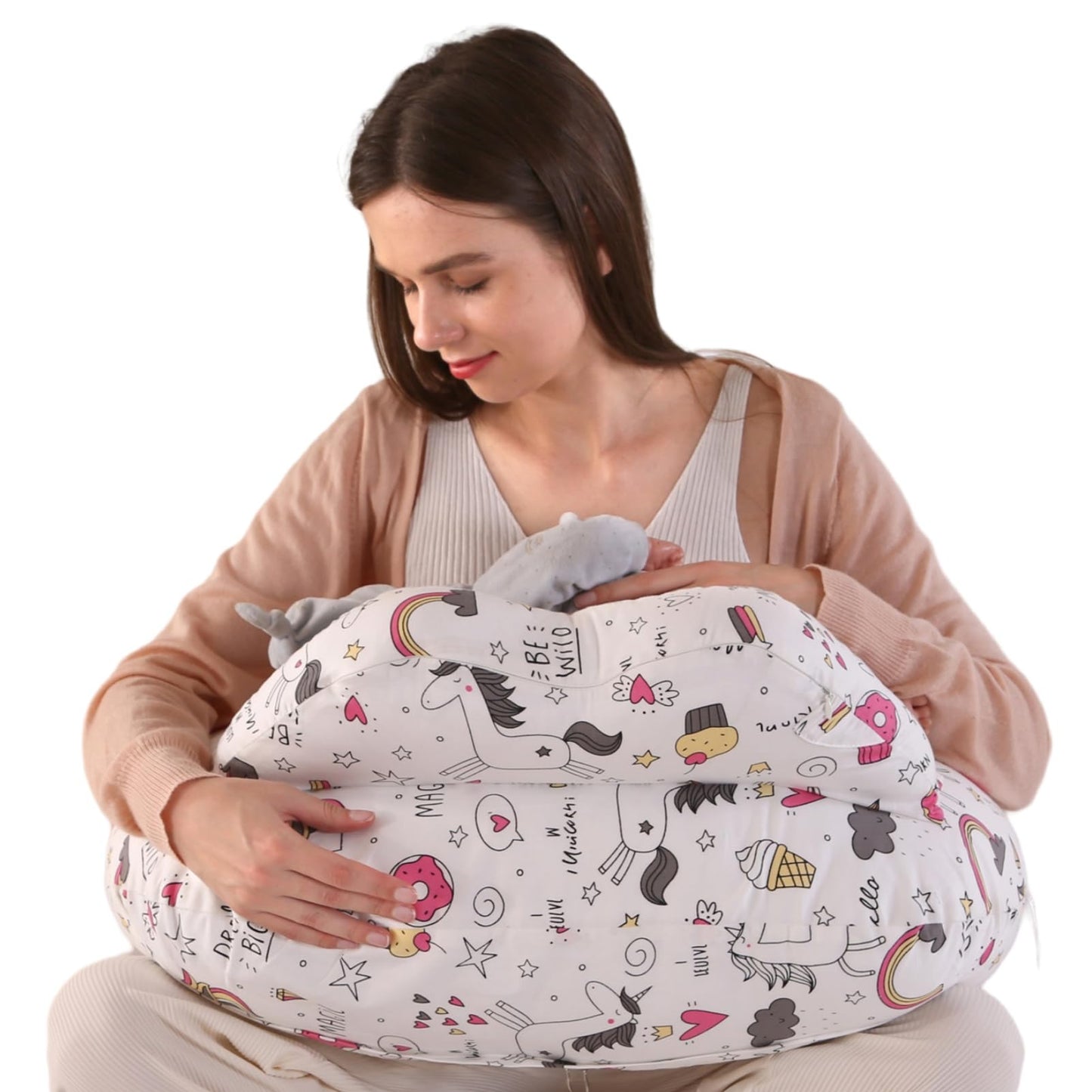 Battop Nursing Pillow For Breastfeeding,With Removable Covers,Plussize Breastfeeding Pillows For Mom,Bottle Feeding,Extra Pillow