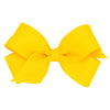 Wee Ones Girls' Classic Grosgrain Hair Bow With Plain Wrap Center On A Weestay Hair Clip, Handmade, Mini Sized Bow, Yellow