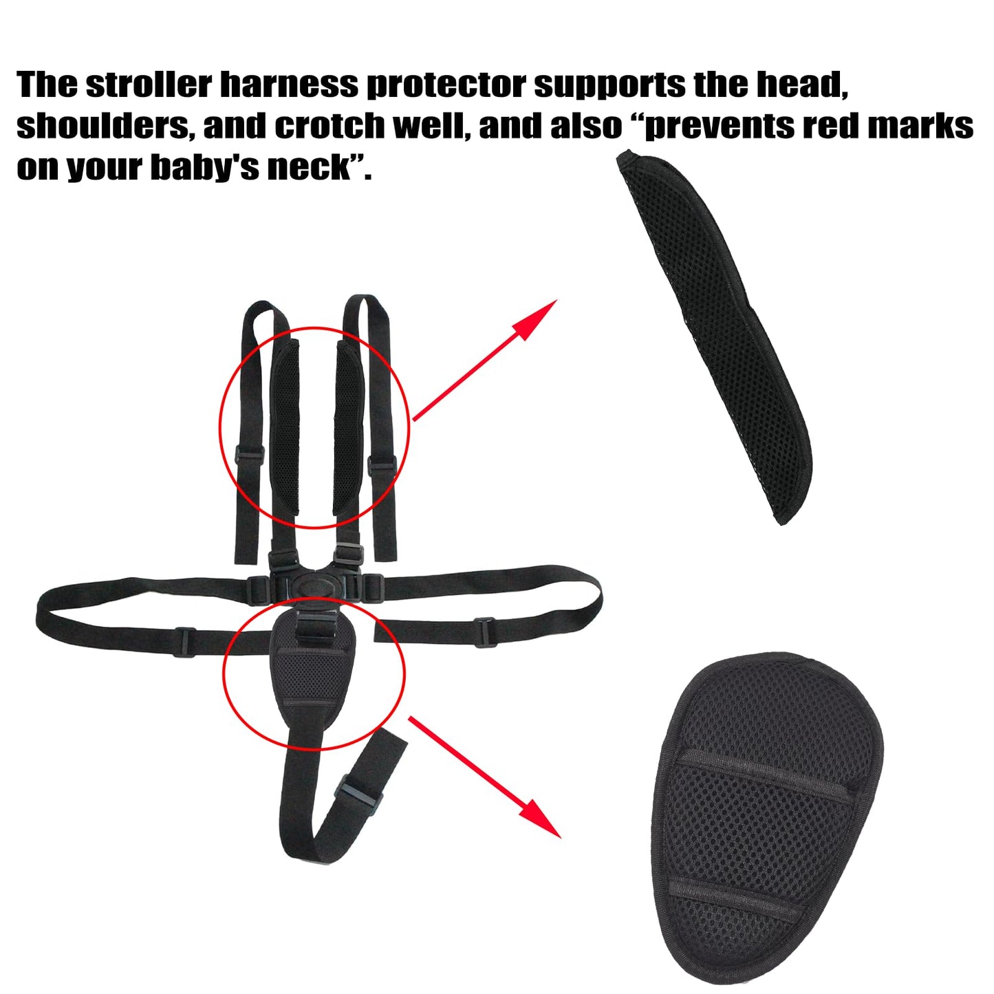 Universal 5 Point Harness Belt For Child Kid, Adjustable Harness Seat Belt Stroller For High Chair Stroller For Kids, Harness Be