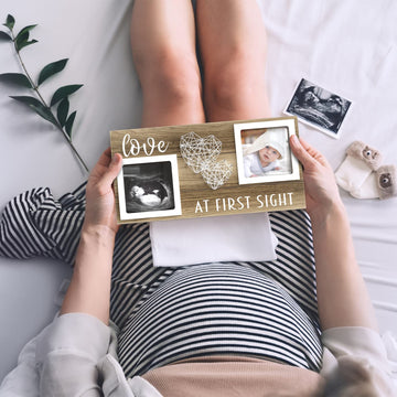 Eurset Baby Sonogram Picture Frame For 3' X 3' Ultrasound Photo - Pregnancy Announcements Ideas - Gender Reveal Baby-Shower Gi