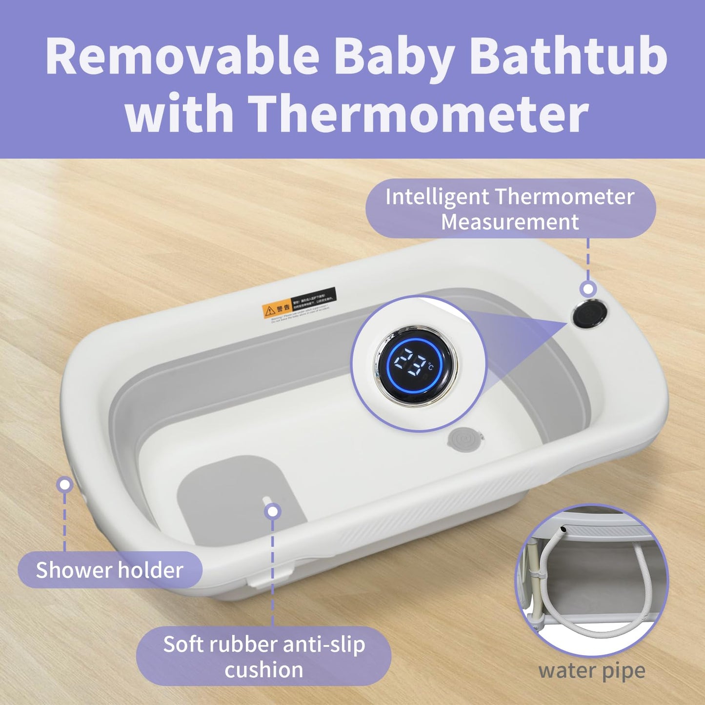 2 In 1 Baby Bathtub With Changing Table, Deygia Waterproof Diaper Changing Station Portable Changing Table Adjustable Height Nur
