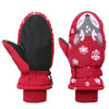 Kids Snow Mittens For Toddler Winter Gloves Waterproof Ski Kid Boy Mitten Fleece Glove Red Fox M(Fits 5-10 Years)