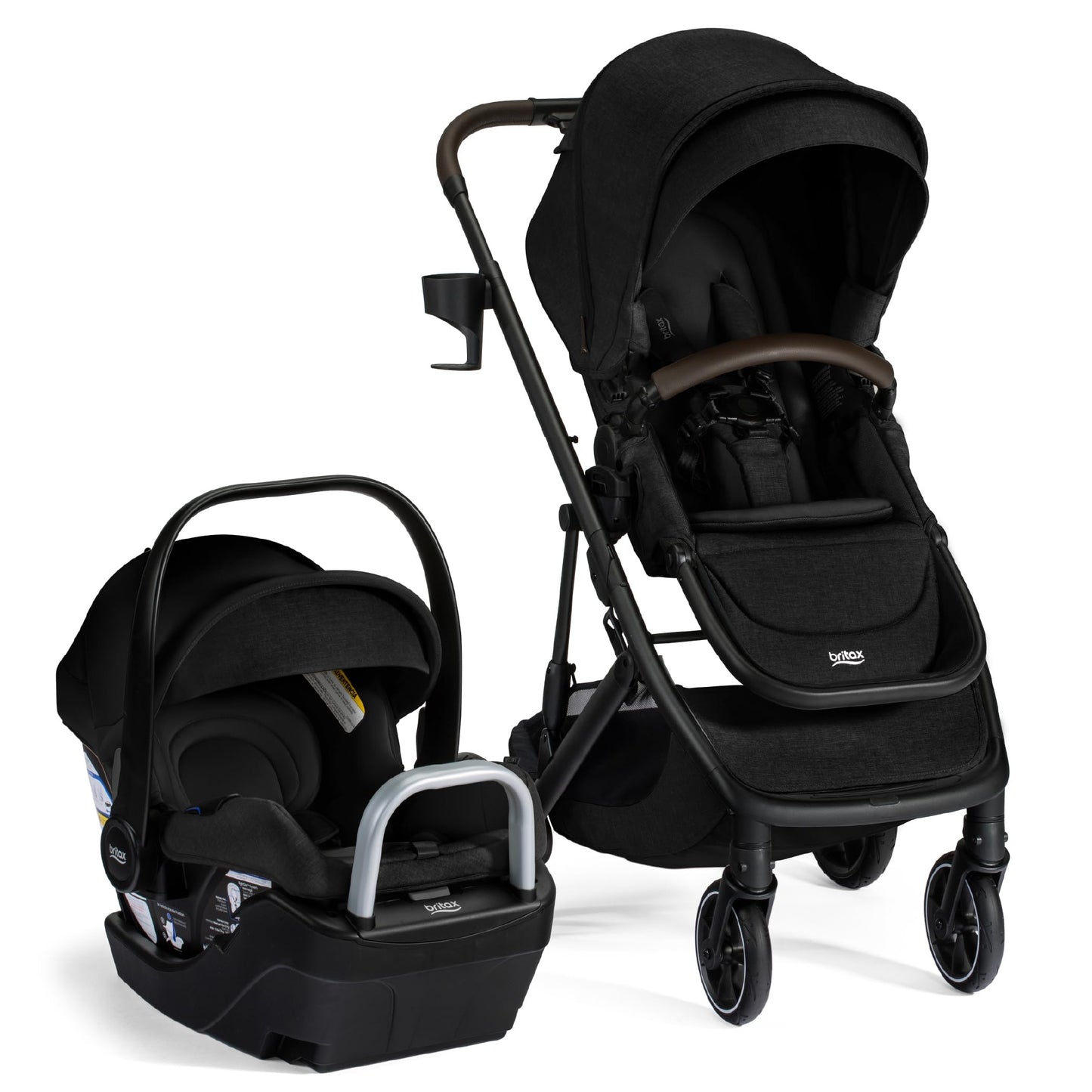 Britax Prism Full-Size Travel System, Infant Car Seat Stroller Combo with Alpine Base; Baby & Toddler Stroller with One-Hand Fol