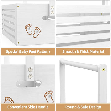 Bamboohomie Baby Shower Crate Closet, Baby Baskets With Hangers Handle, Baby Crate Box For Baby Shower, Welcome Gift Basket For