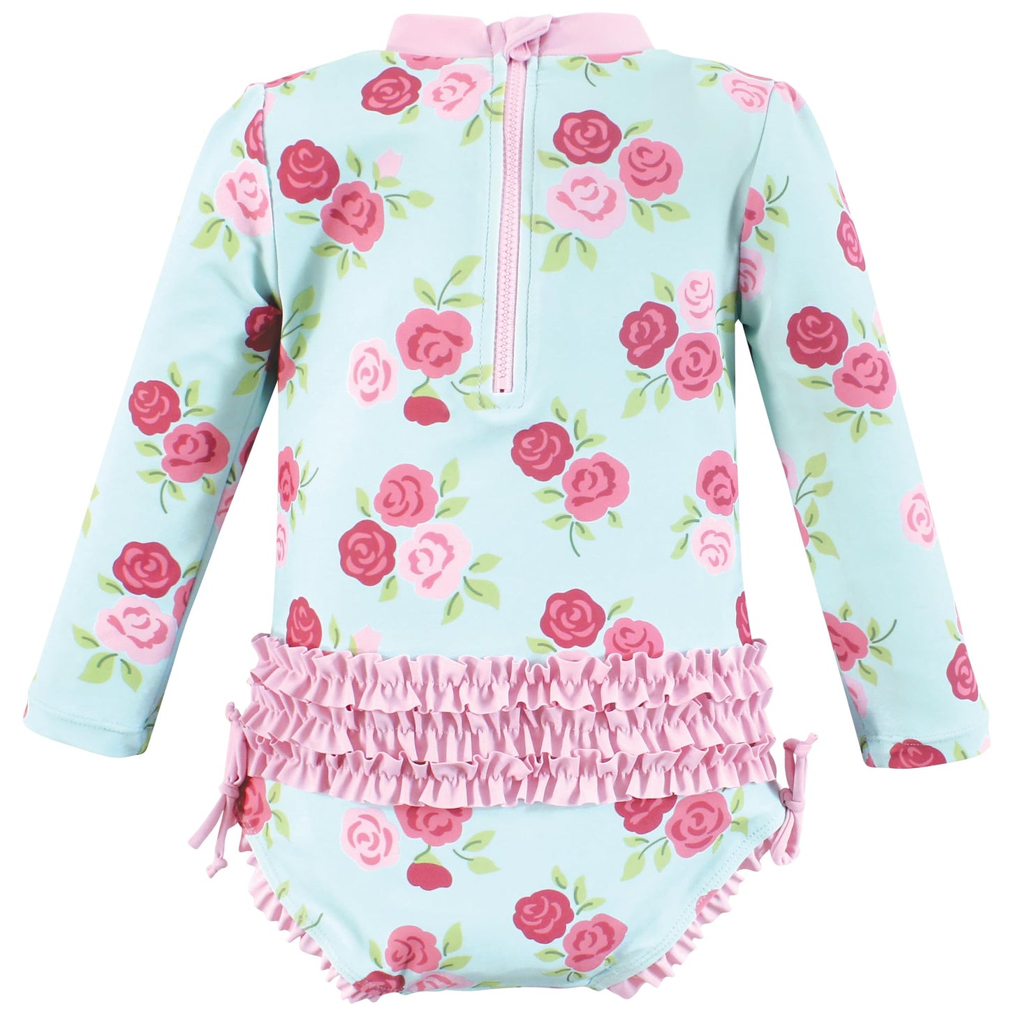 Hudson Baby Baby Girl'S Toddler Swimsuit, Mint Pink Roses