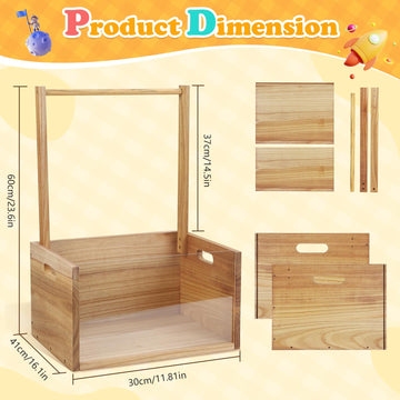 Orionstar Wooden Baby Shower Crate Closet, Baby Gift Basket With Handle, Baby Shower Basket Closet For Baby Clothes, Pregnancy G