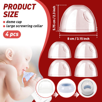4-Pack Baby Bottle Caps For Philips Avent Natural Bottles, Baby Bottle Lids, Baby Bottle Nipple Caps For Avent Natural Plastic A
