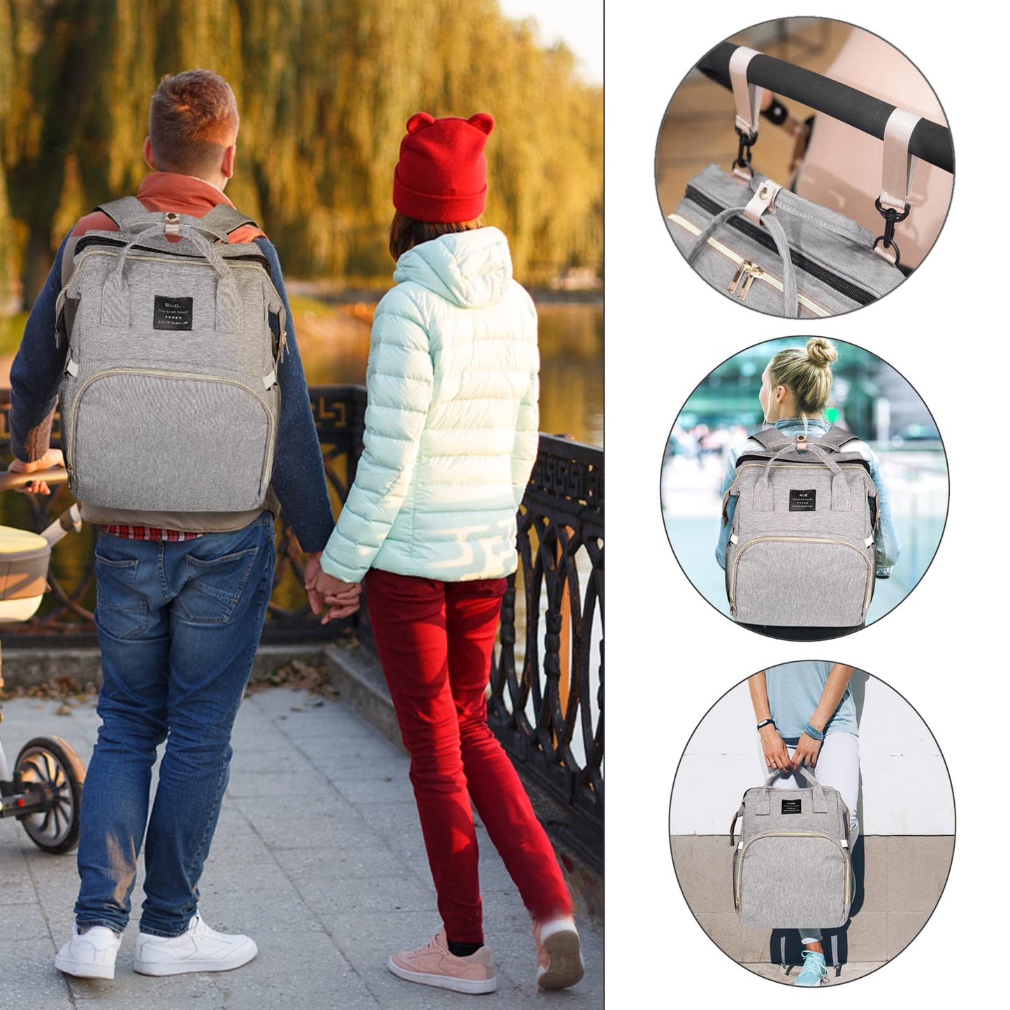 Baby Diaper Bag Backpack with Changing Station, Baby Registry Search Shower Gifts, Baby Bags for Boy Girl, New Mom Gifts for Wom