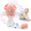 Pbooo Magic Dancing Octopus Toy, Electric Crawling with LED Lights and Music, Rechargeable Music Squid Baby Toy for 3-6 Year Old