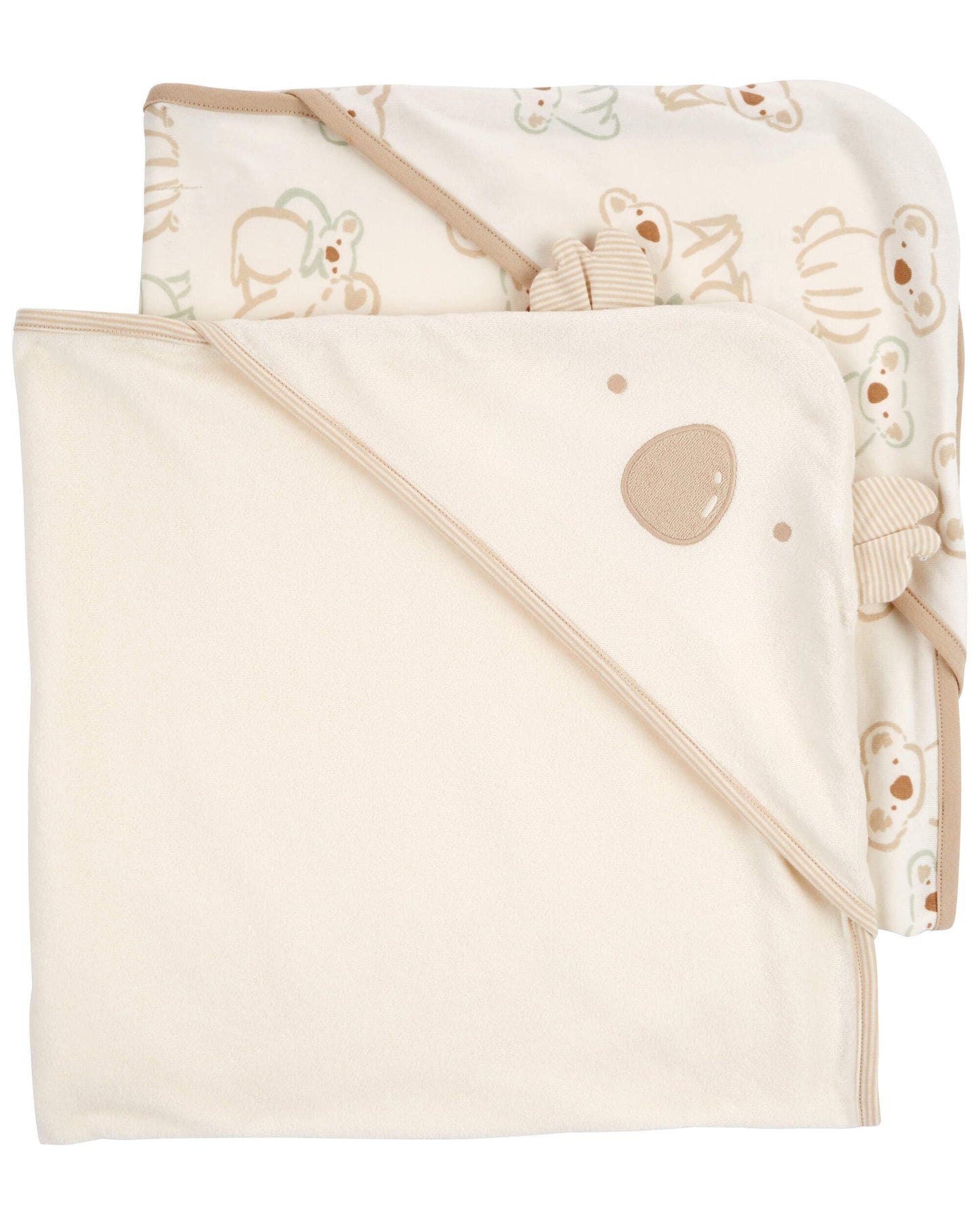 Carter'S Baby Hooded Towel (2-Pk Ivory/Khaki)