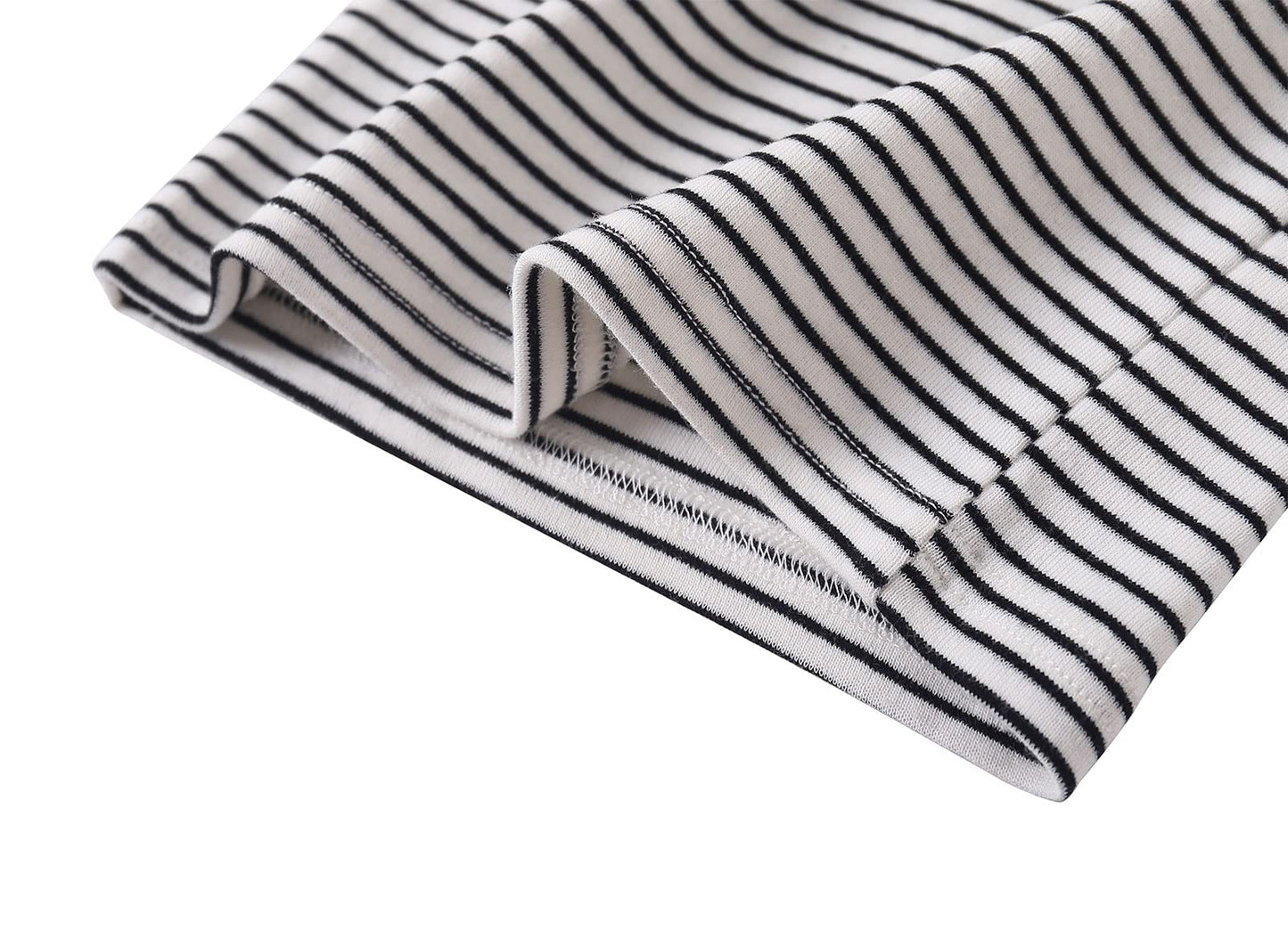 Baby Girls Boys Long Sleeve Tee Shirts Little Kids Cotton Striped Crew Neck Tops (White,6M)