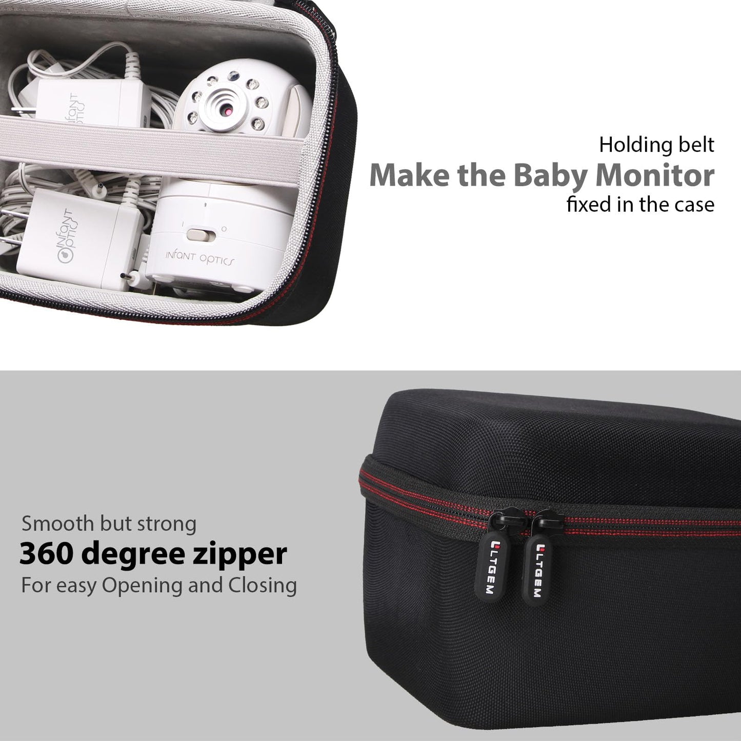 Baby Monitor Travel Case For Infant Optics Dxr-8 Pro/Hellobaby/Vtech/Vava/Anmeate/Eufy Security Baby Monitor - Hard Protective C