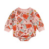 Halloween Newborn Baby Girl Outfit Pumpkin Sweatshirt Romper Long Sleeve Onesie Jumpsuit Infant Fall Winter Clothes (Milk Tea, 1