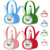 Silifine 12 Pcs Felt Easter Bunny Basket Bag With Name Stickers Set 8' Easter Egg Hunt Bags Bulk For Kids Gift Baskets Rabbit T