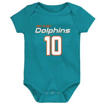 Outerstuff Infant Tyreek Hill Aqua Miami Dolphins Mainliner Player Name & Number Bodysuit