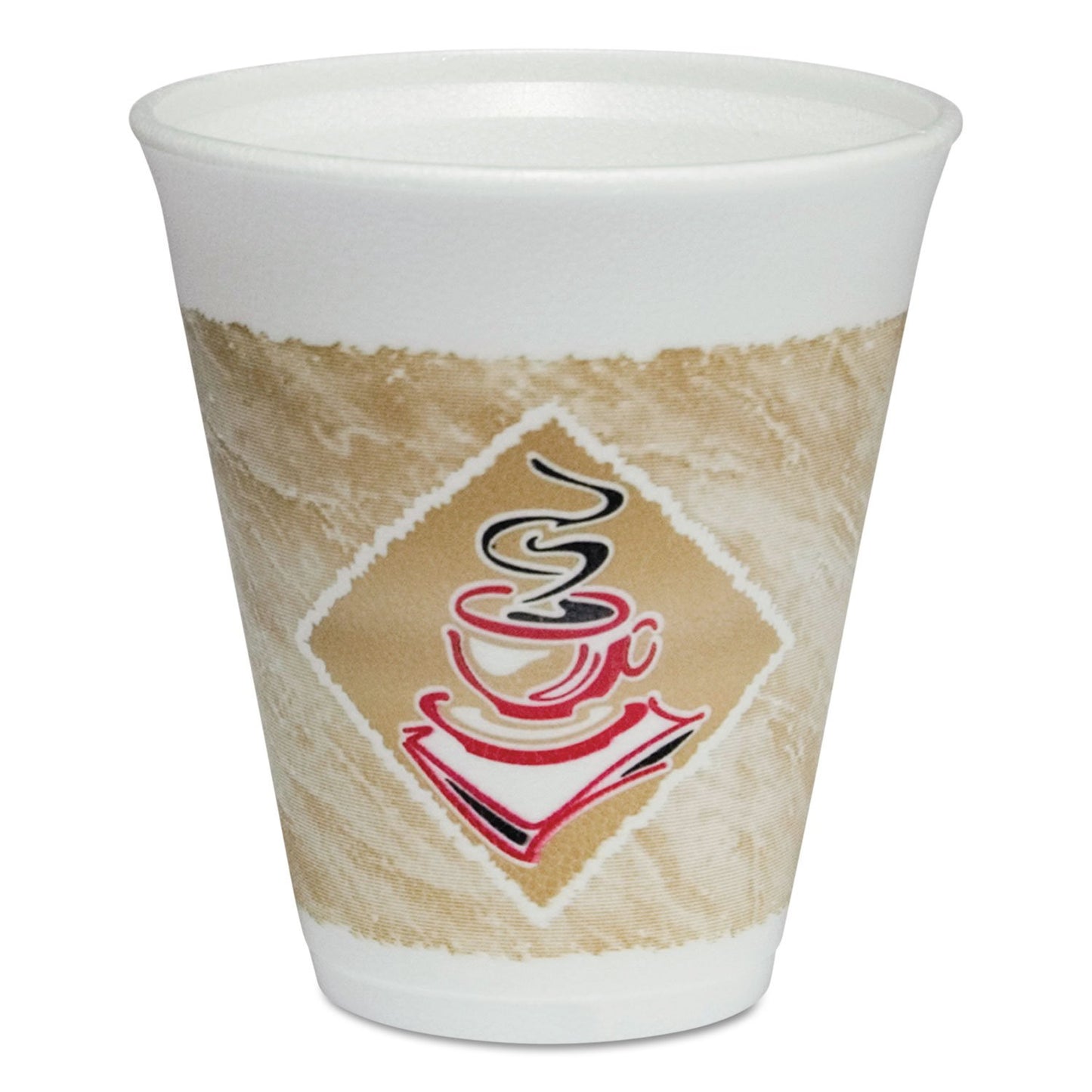 Dart 12X16Gpk Cafe G Foam Hot/Cold Cups 12 Oz Brown/Red/White 20/Pack