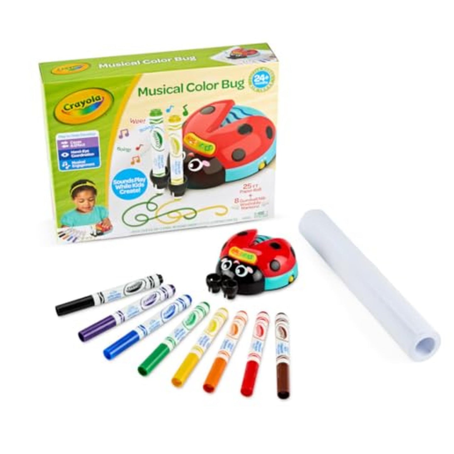 Crayola Musical Color Bug, Toddler Sensory Toy, Ladybug Toy for Kids, Arts & Crafts, Gifts for Toddlers, Ages 2, 3, 4