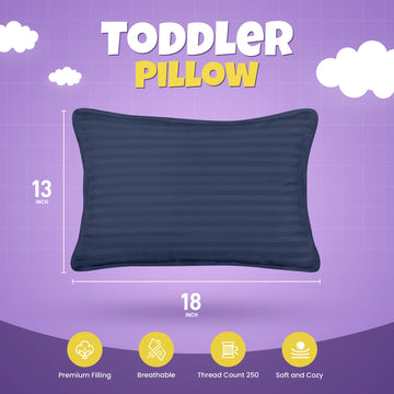 Utopia Bedding Toddler Pillow (Navy, 2 Pack), 13X18 Pillows For Sleeping, Soft And Breathable Cotton Blend Shell, Small Kids Pil