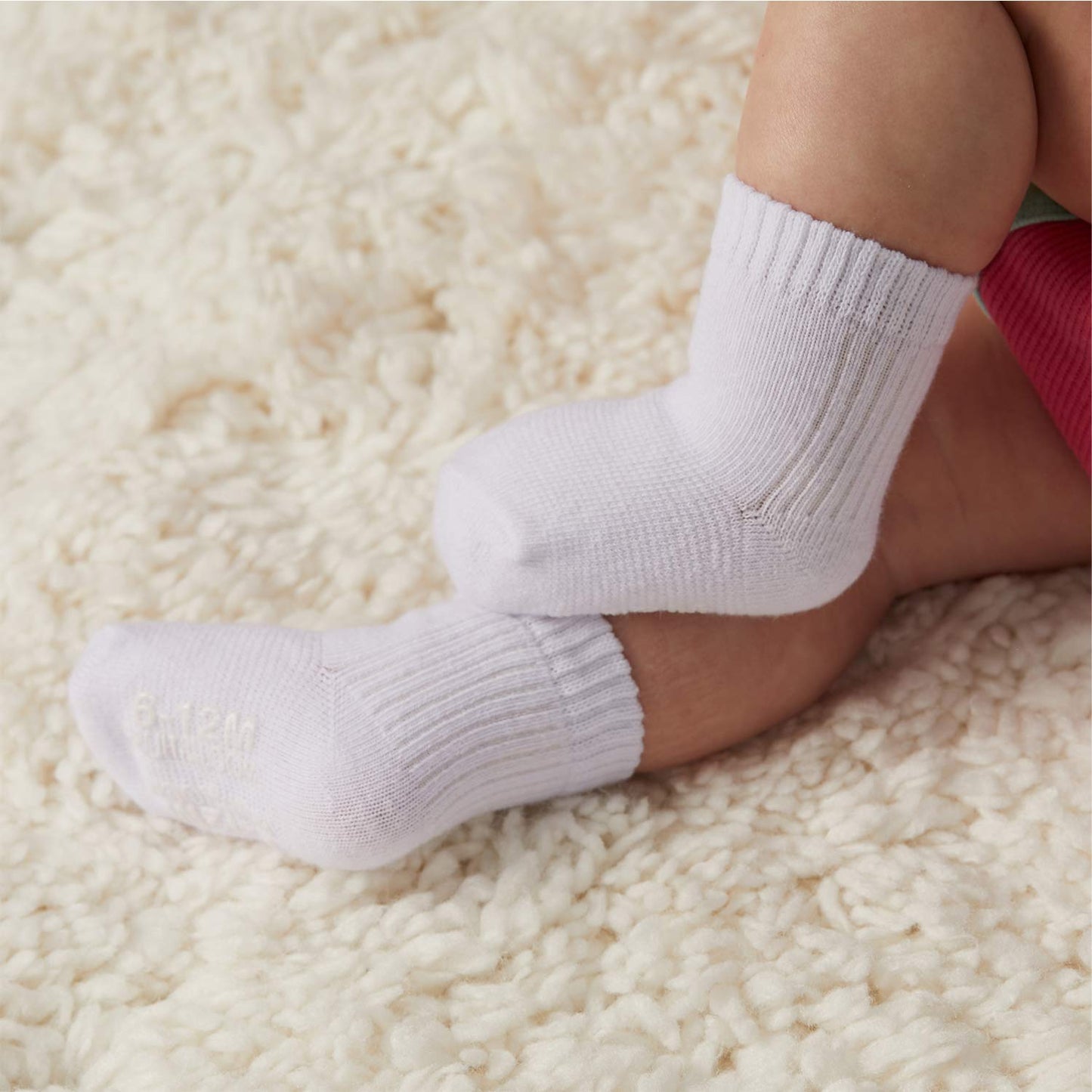Fruit Of The Loom Baby 14-Pack Grow & Fit Flex Zones Cotton Stretch Socks - Unisex, Girls, Boys (12-24 Months, Pink)