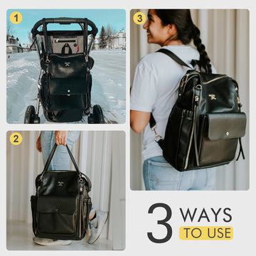 Miss Fong Diaper Bag Backpack Baby Diaper Bag, Leather Diaper Bag Backpack Diaper Bag Purse With 13 Pockets Diaper Bag Organizer