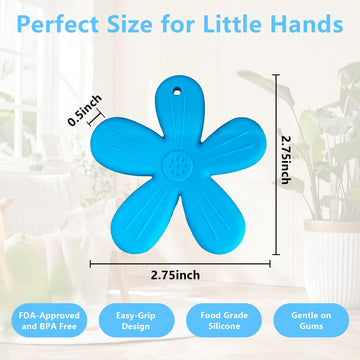 3 Pack Baby Teething Toys for Infants 0-12 Months, BPA Free Silicone Teether Toy, Baby Essentials for Boys Girls, Soft Textured