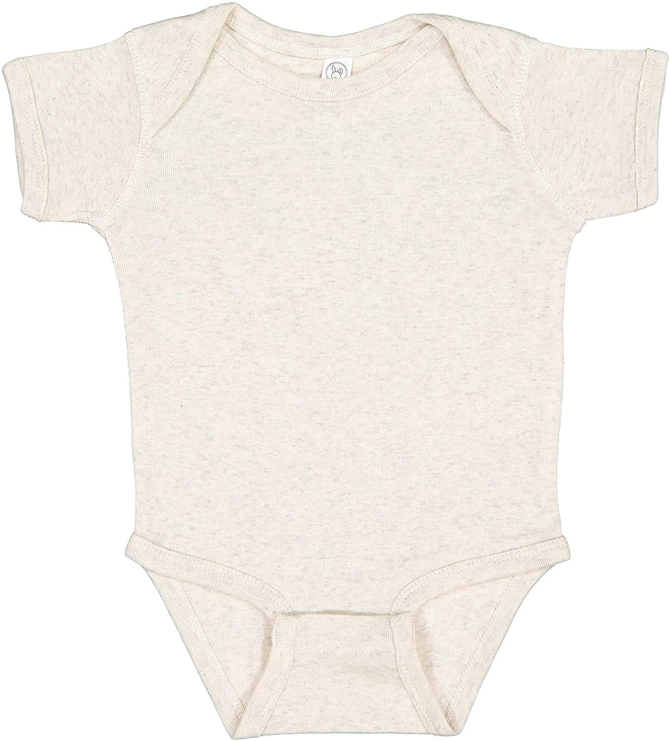 Rabbit Skins Baby Soft Short-Sleeve Bodysuit (4400) Natural Heather, 6M