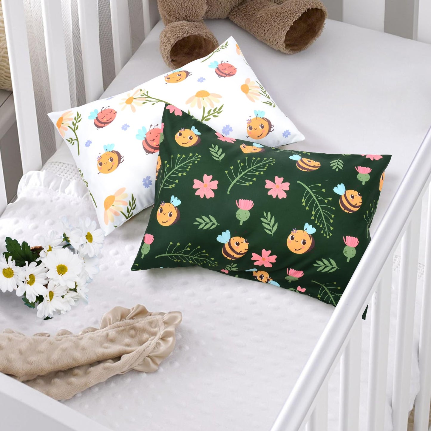 Uomny Toddler Pillowcases For Girls 13X18 12X16 14X19 Bee And Koalas Baby Pillow Case 2 Pack Small Pillow Covers For Travel Pill