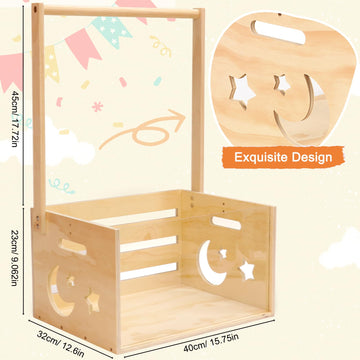 Wooden Baby Shower Crate Closet, Customizable Baby Shower Crate, Baby Shower Basket With Hanger Rack ,Baby Crate Closet For Baby