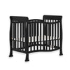Dream On Me Violet 4-In-1 Convertible Mini Crib In Black, Greenguard Gold Certified, JPMA Certified, 3 Position Mattress Height