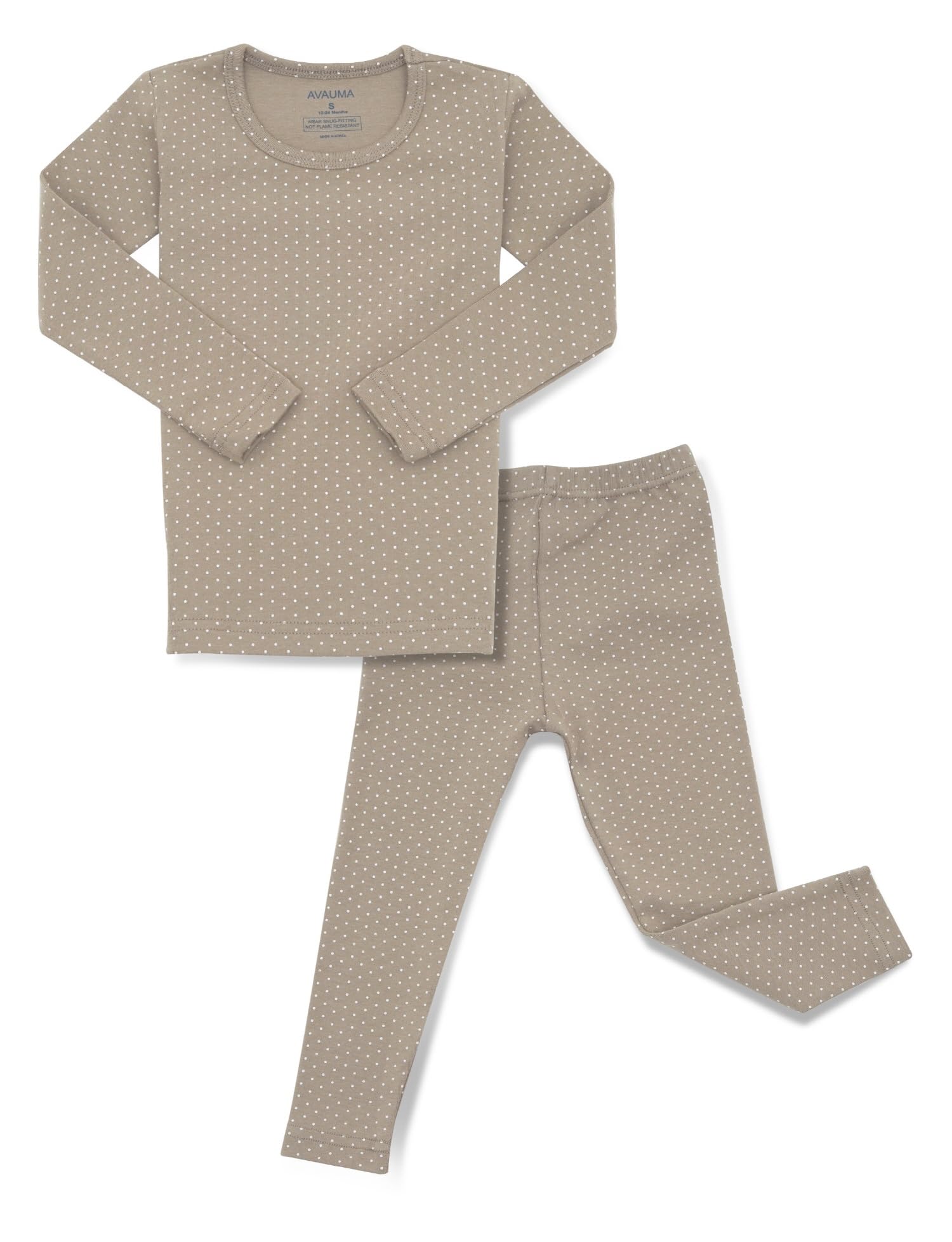 Avauma Baby Boys Girls Pajama Set 6M-7T Kids Cute Toddler Snug Fit Pattern Design Pjs Cotton Sleepwear Polka Dot (Salt.Mocca.Jl)