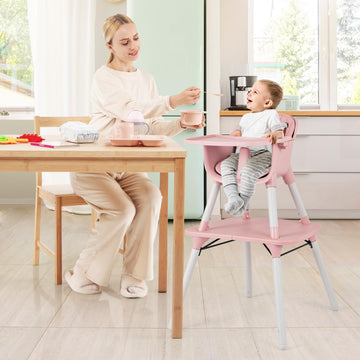 Honey Joy 5-In-1 High Chair, Convertible Highchair For Babies And Toddlers/Kids Chair Table Set/Infant Feeding Chair W/Safety Ha