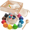 Ulanik Colors and Sizes Toddler Montessori Toys for 3 Year Old + Kids Wooden Matching Game for Learning Size & Color Sorting and