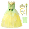 Mdycw Princess Tiana Fairy Costume Halloween Dress Up For Girls, Special Occasion Dresses Birthday Party Fancy Outfits 8-9T