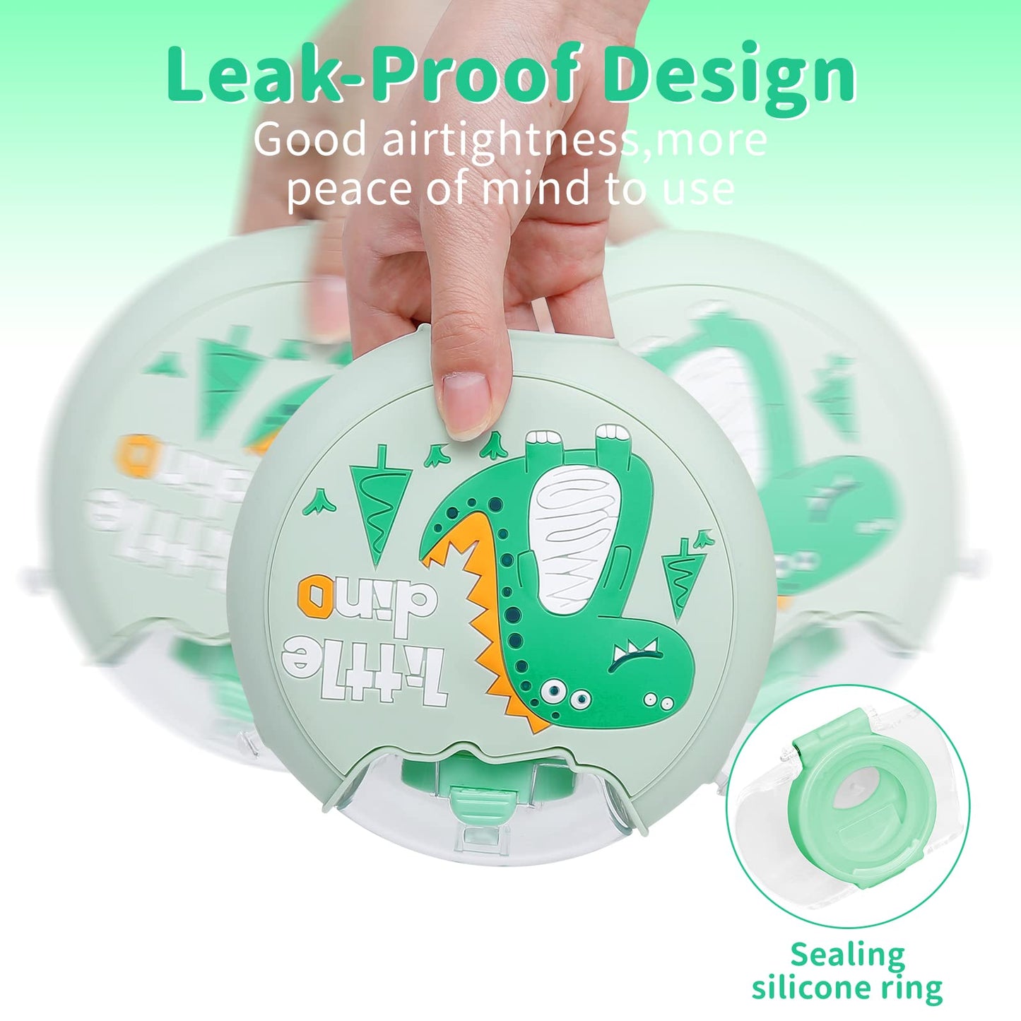 Pheenowl 13Oz Little Dino Water Bottle With Straw For Kids, Bpa Free & Leak Proof Sports Cup For Boys Toddler Drink Bottle With