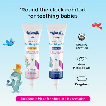 Hyland'S Baby - Organic Day/Night Soothing Gel Combo Pack, Cooling Gel For Oral Discomfort, Easy-To-Apply, Ages 2 Months & Up, 1