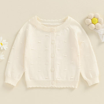Infant Baby Girl Cardigan Sweater Long Sleeve Button Up Knit Sweatshirt Jacket Toddler Baby Girl Fall Outfits (Apricot, 2-3 Year